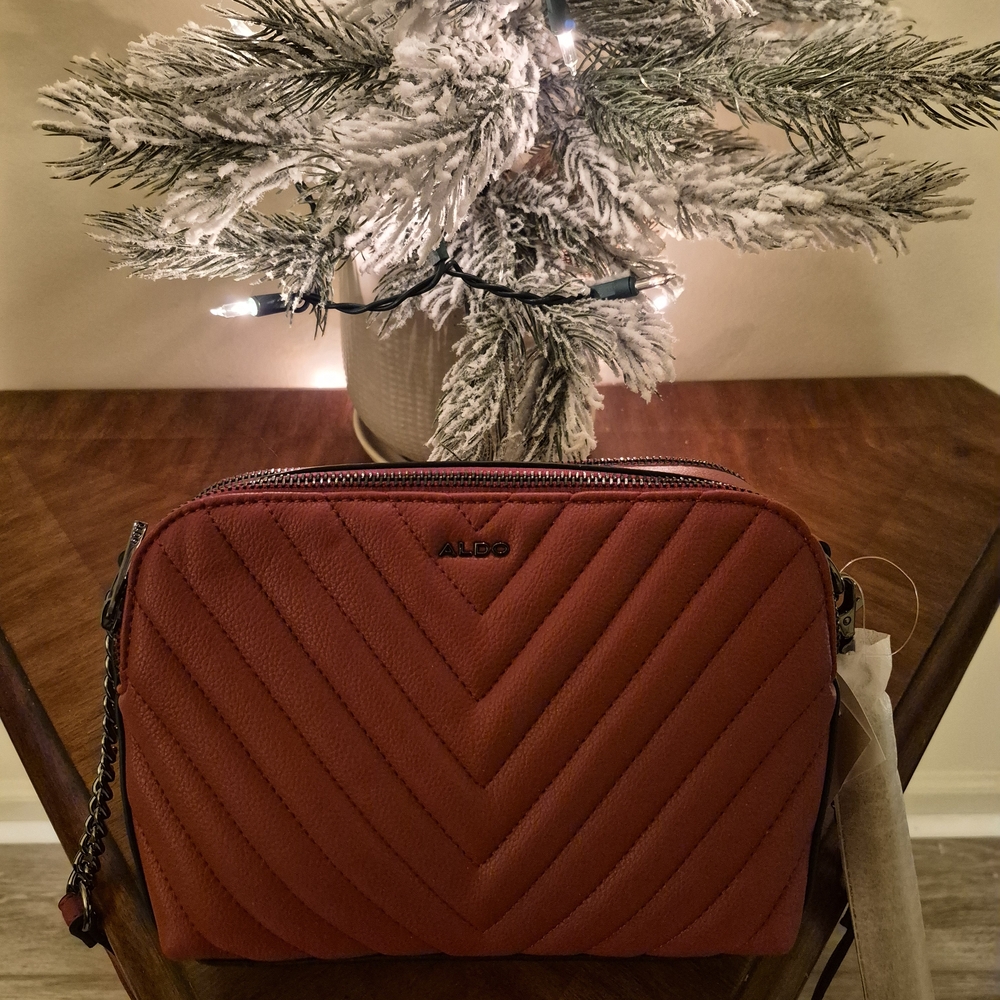 New Aldo Cherry Quilted Crossbody Bag